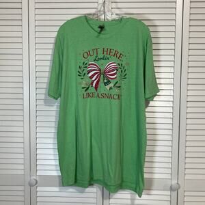 Next Level Apparel Green Holiday Graphic T-shirt Unisex 2XL